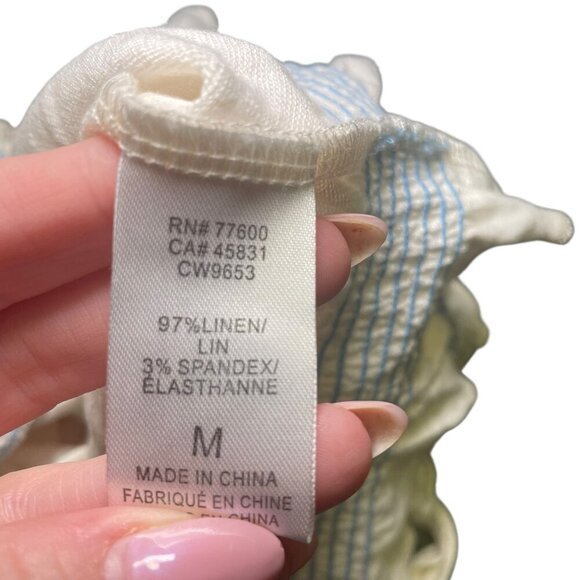 Chaser Lirhetta Floral Embroidered Linen Crop Top M NWT - Picture 2 of 6